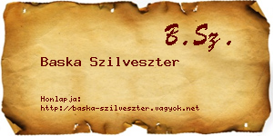 Baska Szilveszter névjegykártya