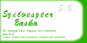 szilveszter baska business card